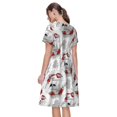 thumbnail image 2 of Bixox Robe d'Été à Manches Courtes pour Femmes Robe Ample Longueur Genou avec Poches-Koi Fish, 2 of 7