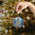 thumbnail image 4 of Ornamentos Del Árbol de Navidad Vitrales 3.5 Pulgadas Diseño, Vidrio Transparente Bauble con Cinta de Oro para la Decoración Del Árbol Y Colgantes de Cinta Del Árbol de Navidad, 4 of 7