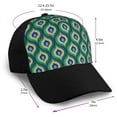 thumbnail image 2 of Naloa Peacock'S Tail Adult adjustable Print Baseball Hat, Patchwork curved brim baseball capfor Men and Women, One Size, 2 of 5