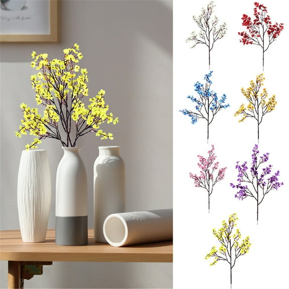 6*Simulation Flowers Clearance! 6 Pcs Fall Faux Flowers Babys Breath Flower Bulk Artificial Gypsophila Bouquet Silk Floral Arrangements Centerpieces for Home Kitchen Bedroom, Fake Flowers