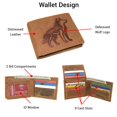 thumbnail image 4 of MARSHAL Wolf Design Men's Vintage Leather RFID Blocking Bifold Wallet for Hunters & Outdoorsmen Tan, 4 of 9