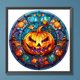 thumbnail image 1 of Cuadros Decorativos 5D bricolaje ronda completa taladro diamante pintura Halloween miedo vidriera hogar arte Wdftyju de costura negro 4 estilos, 1 of 7