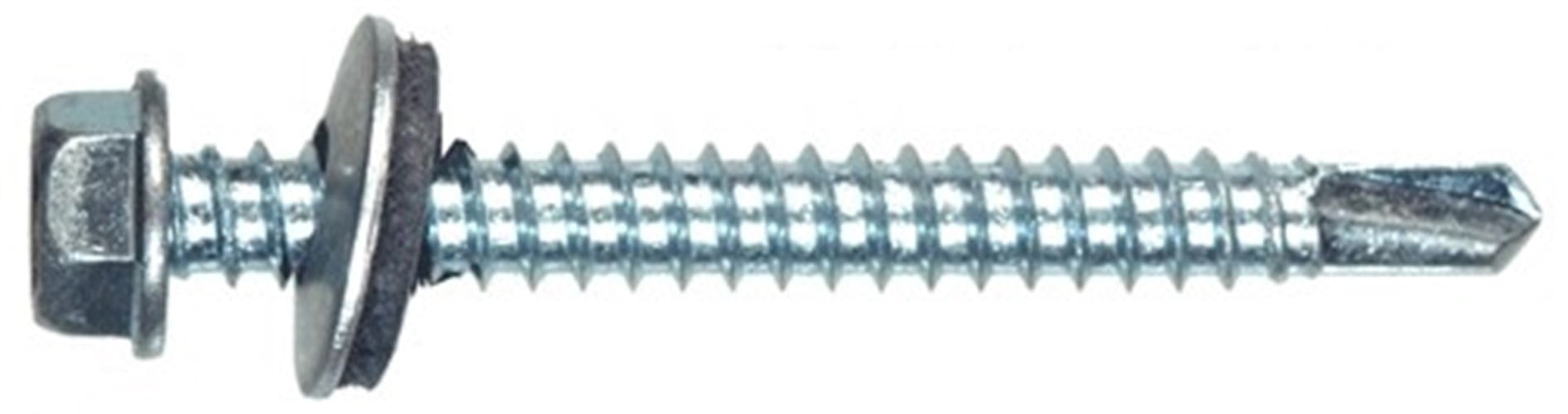 47263 Sheet Metal SelfDrilling Screws With Washer, Hex Head, Zinc, 12