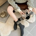 thumbnail image 5 of Women's Retro Wool Crew Socks, Cute Striped Boot Socks, 5 of 7