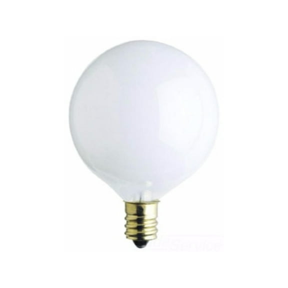 Westinghouse 0363600, 25 Watt, 130 Volt White Incandescent G16.5 Light Bulb, 2500 Hour 155 Lumen
