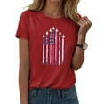 thumbnail image 2 of ORT Womens American Flag Shirt July 4th T-Shirt USA Flag Stars Stripes Graphic Short Sleeve Casual Tops(Z4-Red,XXL), 2 of 5