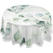 SKYSONIC Leaf Round Tablecloth 60 inch Waterproof Tablecloth Stain Resistant and Wrinkle Decorative Patio Table Cloths for Kitchen Dinning Room Party Home Garden Picnic
