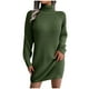 thumbnail image 1 of Vestido de suéter de fondo de manga larga con cuello alto y botones casuales de otoño e invierno para mujer Fridja  yut4735, 1 of 7