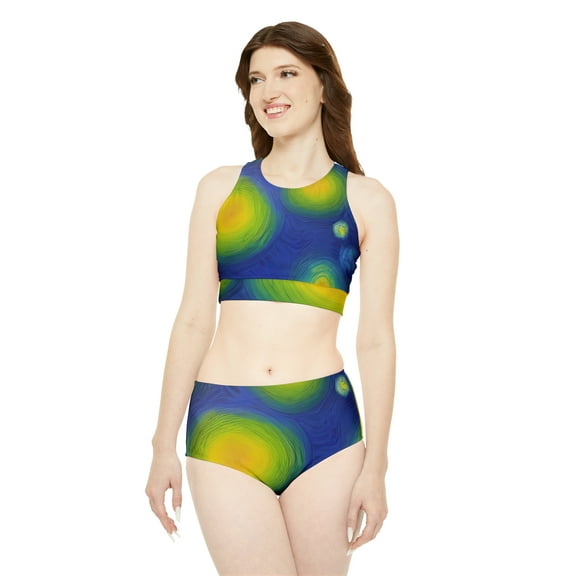 'Fireworks over River' Sporty Bikini Set (AOP)