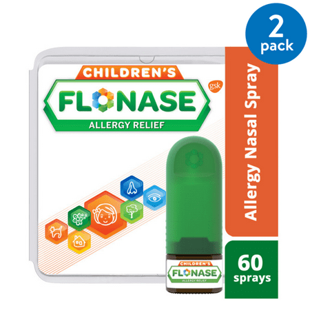 (2 pack) Flonase Children's Allergy Nasal Spray, Relief Full Prescription Strength, 60 (Best Otc Allergy Nasal Spray)