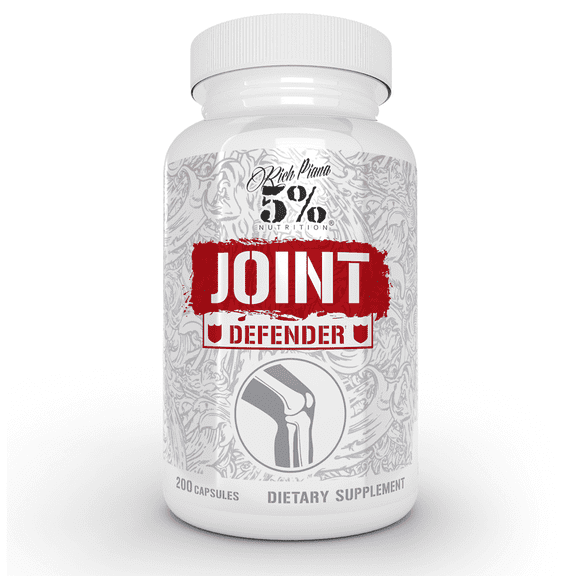 5% Nutrition Rich Piana Joint Defender Maximum Joint Support Supplement | Collagen, Glucosamine, Chondroitin, Turmeric Curcumin with Black Pepper, MSM, Hyaluronic Acid | 200 Capsules, 25 Servings