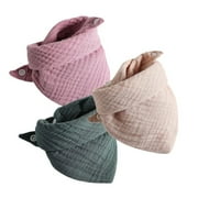 3Pcs/lot Baby Muslin Bibs Soft Cotton Solid Color Bibs Saliva Towel Boys Girls Feeding Apron Bandana Drool Stuff Bibs 7