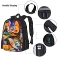 thumbnail image 3 of Balery Abstract Musical Faces Mochila escolar 3 en 1 para niños: mochila resistente con lonchera térmica y estuche para lápices. Mochila escolar para niños y niñas., 3 of 7