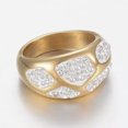 thumbnail image 2 of EOEMY Stainless Steel Ring Wide Band Rings Clay Rhinestones Gold Size 7 17mm Z709-6, 2 of 3
