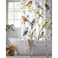 thumbnail image 2 of Split Shower Curtain for Transfer Bench, Bird Leaf Fabric Shower Curtains for Bathroom, Spring Summer Tree Branch Farmhouse Retro Tub Sliding Transfer Bench Waterproof Bath Curtains 72"x96", 2 of 9