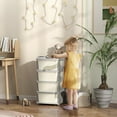 thumbnail image 2 of Qaba 4 Tier Kids Toy Organizer with 4 Plastic Storage Bins, Cream White, 2 of 10