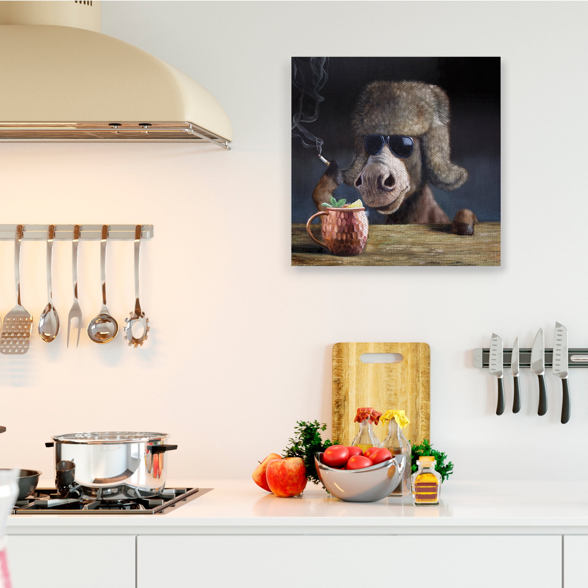 Stupell Industries Moscow Mule Funny Animal Drink Pun,36 x 36,Designed by Lucia Heffernan