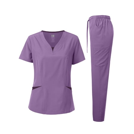

Dagacci Medical Uniform 4-Way Stretch Two Tone Scrub Set