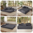thumbnail image 5 of COMAX Futon Sofa Bed Queen, 79" Convertible Sofa Bed Couches for Living Room, 4 in 1 Folding Boneless Sleeper Corduroy Couch Loveseat Foam In a Box, Comfy Foldable Lounge Fold Out Floor Mattress Grey, 5 of 5