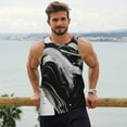 thumbnail image 6 of KLL Fluid Black White Paint Swirls Print Men's Muscle Gym Workout Stringer Tank Tops Bodybuilding Fitness T-Shirts Tank Tops Men-Large, 6 of 7