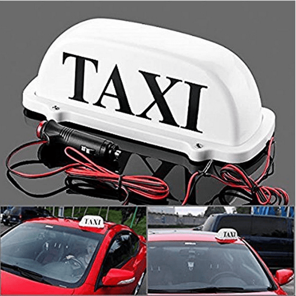 Garayma Waterproof 12V Taxi Sign Taxi Roof Sign Taxi Cab Magnetic Taximeter Cab Top Lamp White