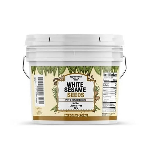 Unpretentious White Sesame Seeds, 1 Gallon, Hulled, Natural, Mild Nutty Flavor