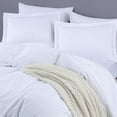 thumbnail image 3 of Chezmoi Collection Solid White 100% Cotton Duvet Cover Set King Size, 3-Piece Luxury Soft Breathable Smooth Cooling 250TC Cotton Twill Comforter Cover with Button Closure, 3 of 9