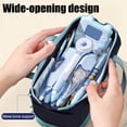 thumbnail image 4 of Pencil Case Large Capacity Waterproof Canvas Stationery Storage Bag for Collage Office Travel Workers, 4 of 6