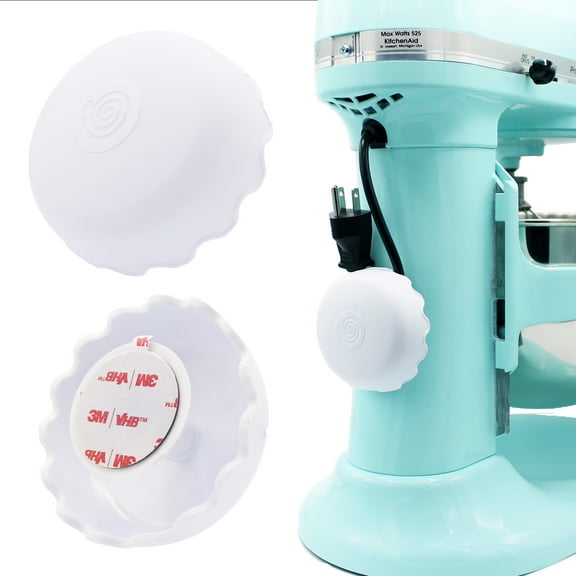 The Cord Wrapper 2 Pack White - Patented Cord Organizer, Heat-Resistant Cord Wrappers for Kitchen Appliances, Computer Cord Organizer, & More, 3 x 1.5 Inches, Stick On Cord Organizer for Appliances