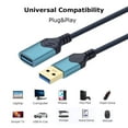 thumbnail image 6 of ROFAY USB 3.0 Extension Cable, 15FT Braided USB A Male to Female, High-Speed Data Transfer, Blue, 6 of 6
