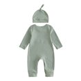 thumbnail image 2 of Cjfdfy Newborn Baby Boy Girl Fall Outfit Auntie's Lil Dude Letter Embroidery Ribbed Long Sleeve Romper And Hat Set Infant Cute Coming Home Outfit 0-9 Months, 2 of 9