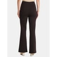 thumbnail image 3 of Time and Tru Women's Flare Ponte Pants with Front Slit, 30" Inseam Regular, Sizes XS-XXXL, 3 of 5