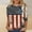 Multicolor, variant on Cavosen 4th of July Tops for Women Petite Patriotic 3/4 Sleeve Round Neck Tops USA Star Striped Print T Shirts Lady XL Independence Day Casual Tops Funny 4th of July Tunic Tees 2025 Patriotic Clothes