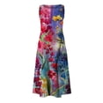 thumbnail image 5 of SMihono Robe Maxi Bohème d'Été pour Femmes Grande Taille Mode pour Femmes Ample Sans Manches avec Poches Longue Robe Imprimée Robe Rétro Robe de Plage Évasée Robe d'Été, 5 of 5