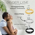 thumbnail image 4 of 4mm Gold Stainless Steel Women Engagement Ring Ginger Lyne Collection, 4 of 6