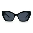 thumbnail image 5 of Womens Oversized Cat Eye Designer Fashion Luxury Sunglasses All Black, 5 of 8
