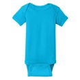 thumbnail image 5 of Infant Short Sleeve Cotton/Polyester Baby Rib Bodysuit Turquoise 6M, 5 of 5