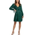 thumbnail image 1 of VISgogo Vestido casual para mujer, estampado de leopardo, manga larga, cuello en V, cintura elástica, vestido corto de vendaje VISgogo moda, 1 of 9