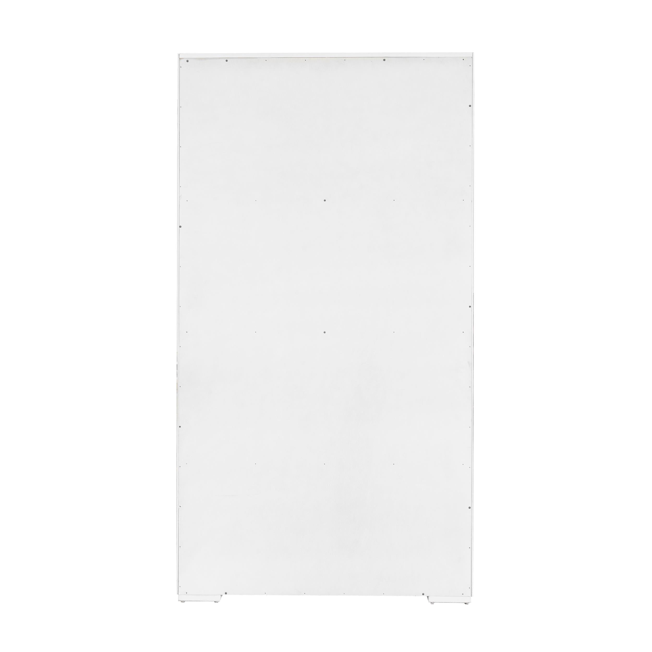 Contemporary 4-Shelf Sliding Door Bookcase in White Wood by Pulaski Furniture