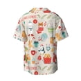 thumbnail image 2 of KLL Christmas and New Year Print Men's Shirt Short Sleeve Button Down Summer Cuba Beach Shirts- Small, 2 of 7