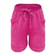thumbnail image 5 of BKQCNKM Gauze Shorts for Women, Linen Shorts for Women, Wide Leg Shorts for Women, Wide Leg Shorts for Women, Linen Shorts for Women, Hot Pink XXL, 5 of 5