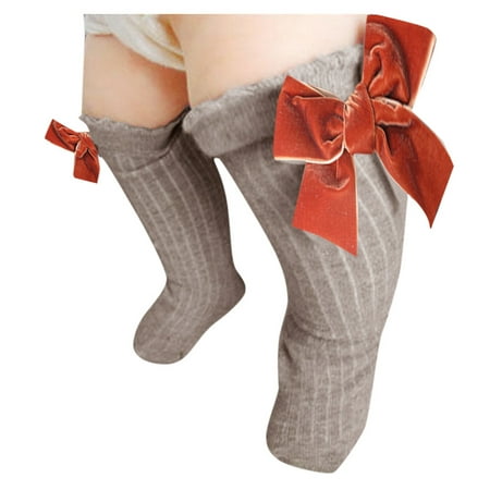 

Relanfenk Baby Socks New Kids Toddlers Girls Big Bow Knee High Long Soft Cotton Lace Sock Kids