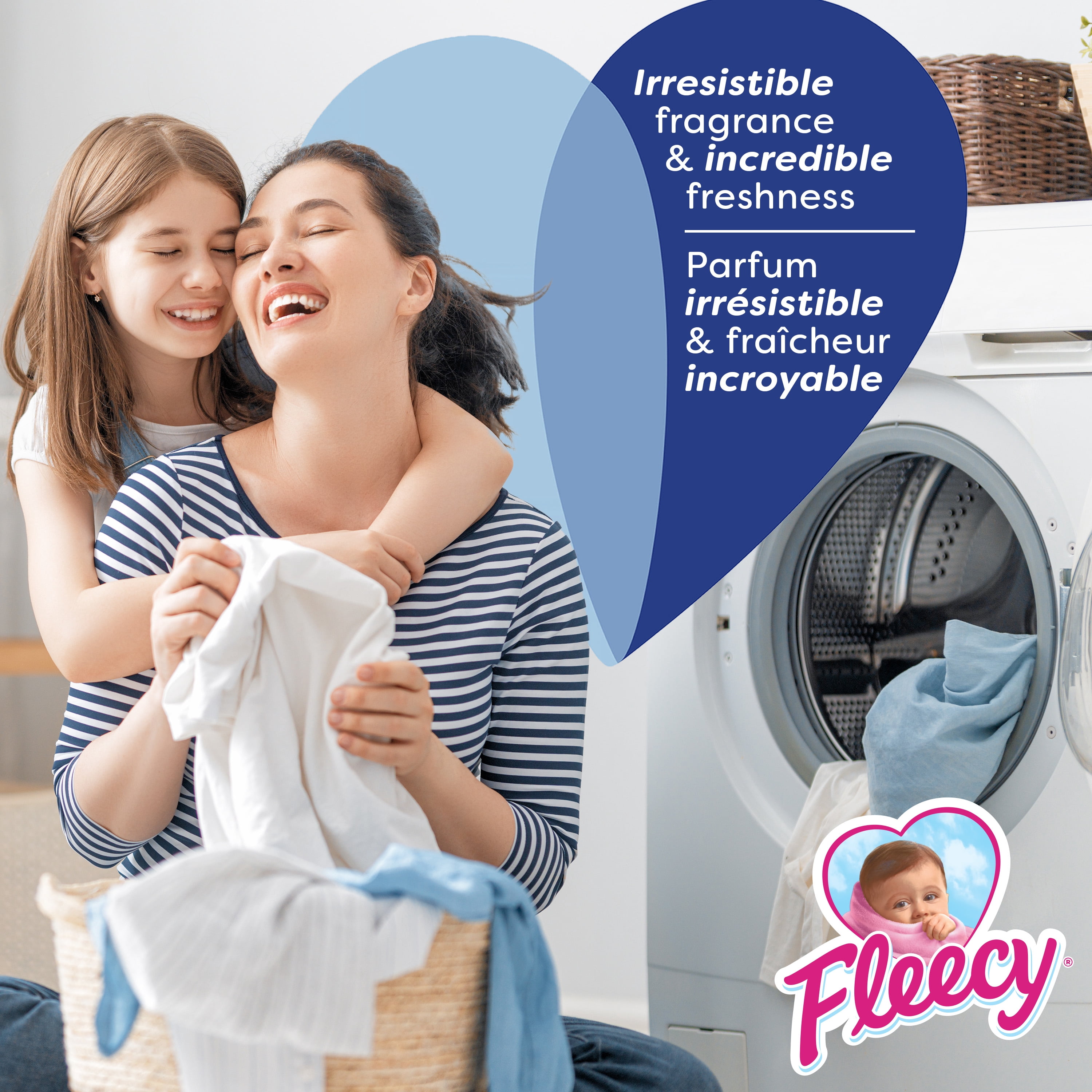 Assouplisseur de tissus concentré Fleecy, parfum Air frais, 1,36 L