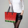 thumbnail image 6 of Watermelon Background with Seed Woman Leather Handbags Large Tote Bag Fashion Portable Handbags With Zipper, 6 of 7