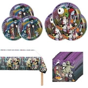Nightmare Theme Party Tableware Set Christmas Nightmare Tablecloth, Plates and Napkins Nightmare Party Supplies Before Christmas Birthday Party Decorations
