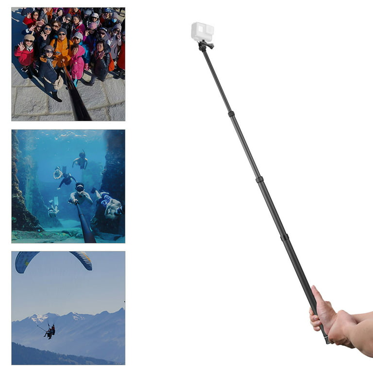 1.5m/ 4.9ft Carbon Fiber Selfie Stick Adjustable Extension Pole with 14  Inch Screw Replacement for Insta 360 One X/ One X2/ One R Panoramic Action  