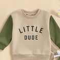 thumbnail image 5 of TOWED22 Baby Boy Fall Winter Outfits 2-Piece Long Sleeve Crew Neck Sweatshirt Tops Elastic Waist Pocket Joggers Pants Clothes Toddler Clothing(Beige,12-18 M), 5 of 6