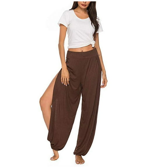 QIPOPIQ Jeans for Women Clearance Women's Pocket Loose Wide Leg Pants Cotton Linen Trousers Straight Pants Casual Pants