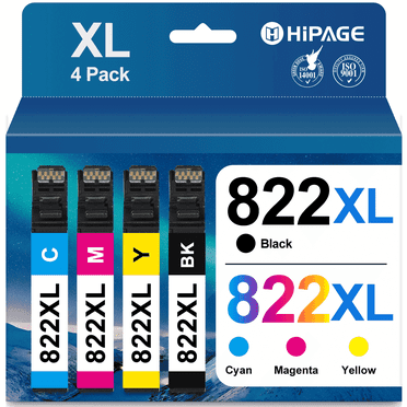 822XL Ink Cartridge for Epson 822 Ink 822 for Workforce Pro WF-3820 WF-4830 WF-4833 Printer Ink Combo Pack