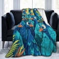 thumbnail image 5 of Goofy Peacock Flock Flannel Throw Blanket, Soft, Warm, Durable Comic Blanket, for Bed, Couch & Travel, Machine Washable 50x40in, Dense Cartoon Portrait, 5 of 7